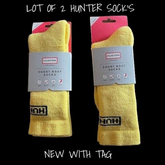 Hunter Socks Women's Yellow Small Medium X 2 Brand New - Picture 1 of 2